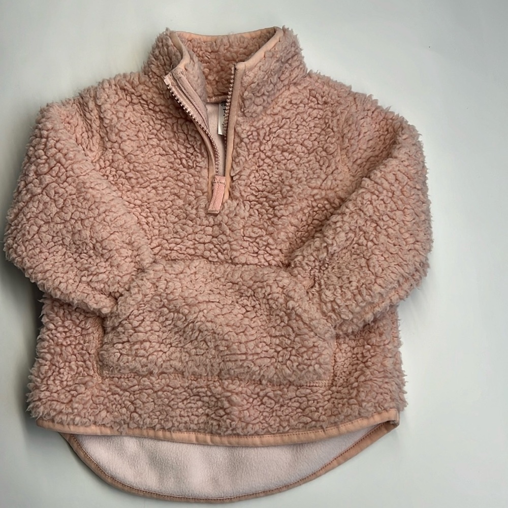Toddler girls fleece quarter zip pullovere